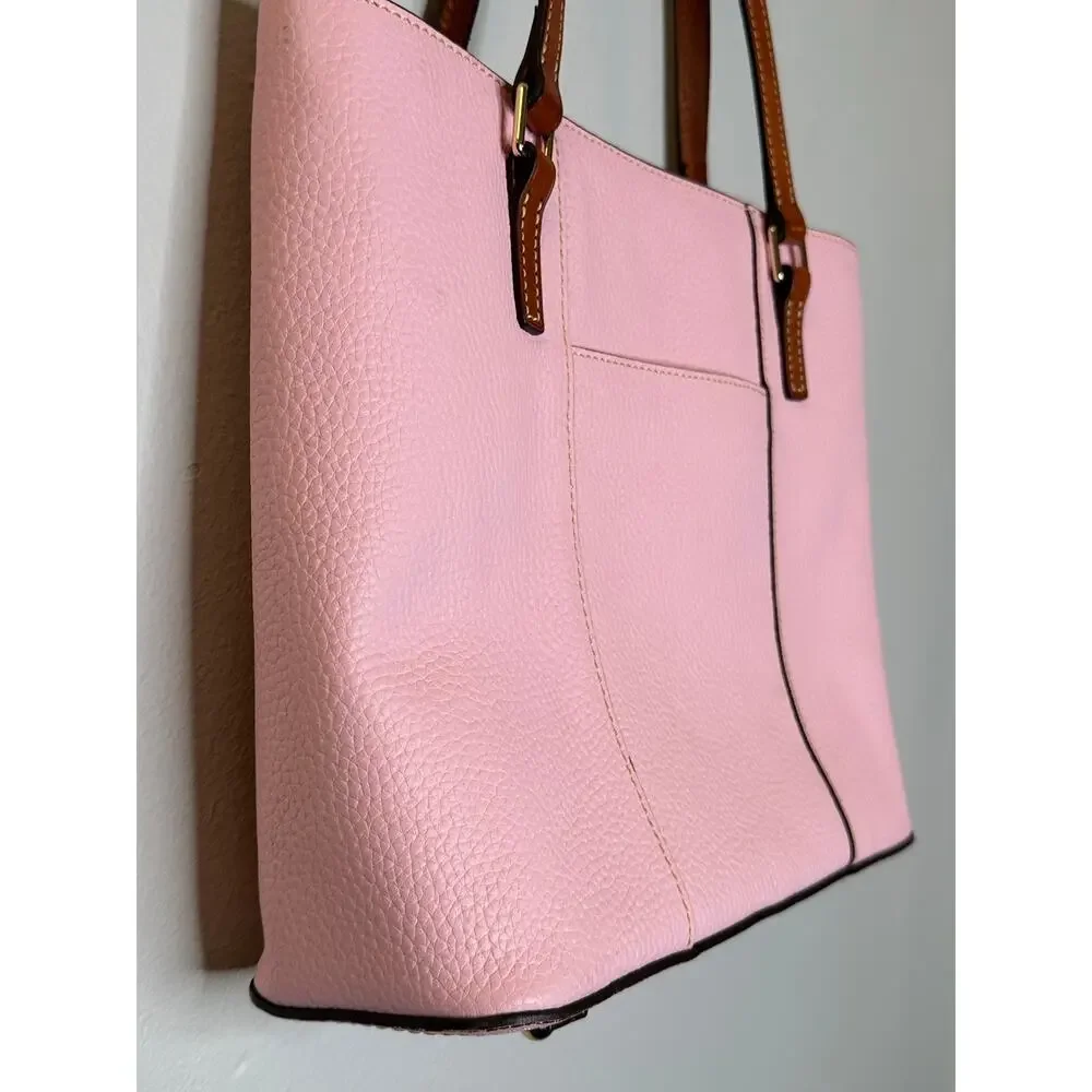 DOONEY & BOURKE Pale Pink Pebbled Leather Lexington Shopper Shoulder Bag